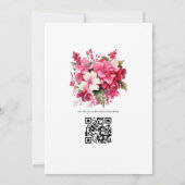 ブッシュからカレントレッドへのフローラルスプリングウェディング 招待状 (裏面)