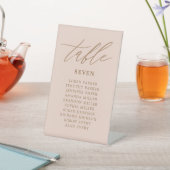 ブッシュとゴールドの結婚式席次表 テーブル番号 台座サイン (インサイチュ)