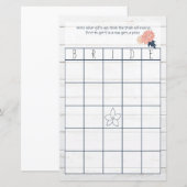 ブッシュとネイビーの結婚式ビンゴ 結婚前お楽しみゲーム (正面/裏面)