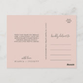 ブッシュとネイビーの花 | 白い感謝のポストカード ポストカード (裏面)