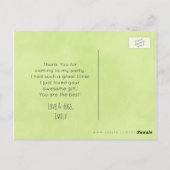 ブッシュの背後にかわいいサルパーティーありがとう ポストカード (裏面)