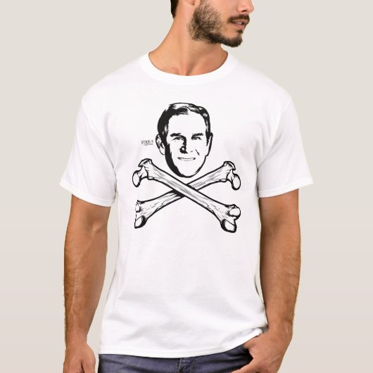ブッシュの頭部および骨が交差した図形のTシャツ Tシャツ (正面)