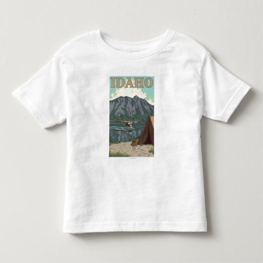 ブッシュの飛行機及び魚釣り-アイダホ トドラーTシャツ (正面)
