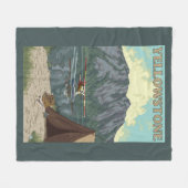 ブッシュの飛行機及び魚釣り-イエローストーンの国民 フリースブランケット (正面(横))