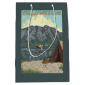 ブッシュの飛行機及び魚釣り-イエローストーンの国民 ミディアムペーパーバッグ (正面)