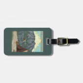 ブッシュの飛行機及び魚釣り-イエローストーンの国民 ラゲッジタグ (正面横)