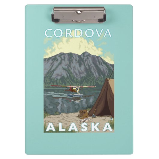 ブッシュの飛行機及び魚釣り- Cordova、アラスカ クリップボード (正面)