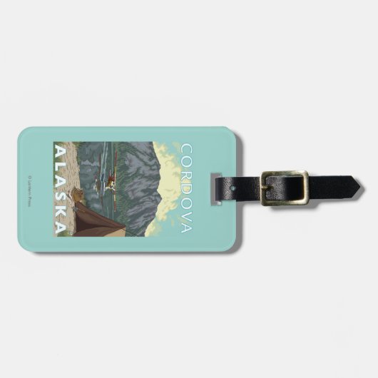 ブッシュの飛行機及び魚釣り- Cordova、アラスカ ラゲッジタグ (正面横)