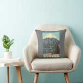 ブッシュの飛行機及び魚釣り- Denaliの国立公園、 クッション (椅子)