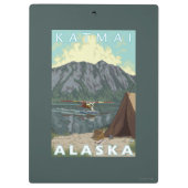 ブッシュの飛行機及び魚釣り- Katmai、アラスカ クリップボード (裏面)