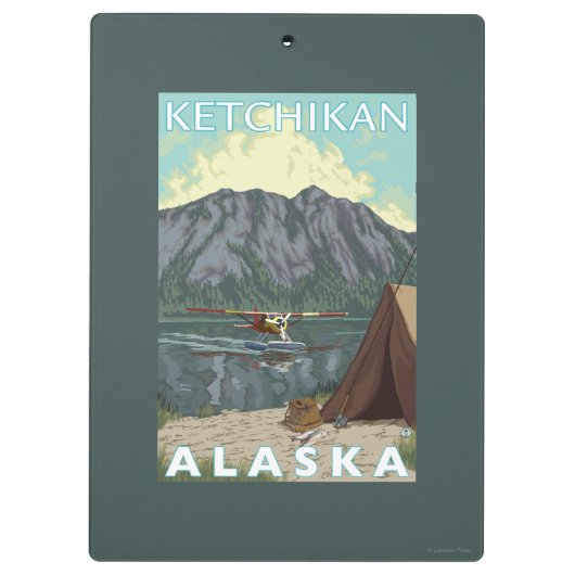 ブッシュの飛行機及び魚釣り- Ketchikan、アラスカ クリップボード (裏面)