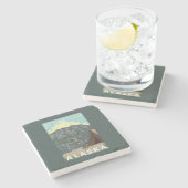 ブッシュの飛行機及び魚釣り- Ketchikan、アラスカ ストーンコースター (横)