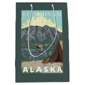 ブッシュの飛行機及び魚釣り- Ketchikan、アラスカ ミディアムペーパーバッグ (正面)