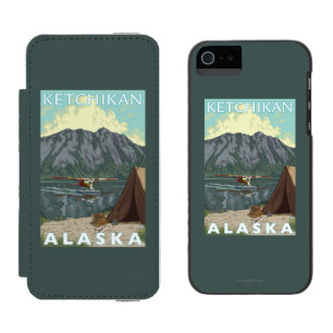 ブッシュの飛行機及び魚釣り- Ketchikan、アラスカ iPhone SE/5/5sウォレットケース