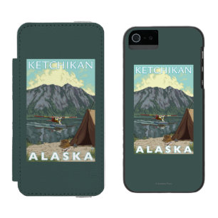 ブッシュの飛行機及び魚釣り- Ketchikan、アラスカ iPhone SE/5/5sウォレットケース