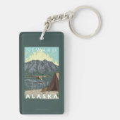 ブッシュの飛行機及び魚釣り- Seward、アラスカ キーホルダー (裏面)