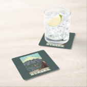 ブッシュの飛行機及び魚釣り- Seward、アラスカ スクエアペーパーコースター (インサイチュ)