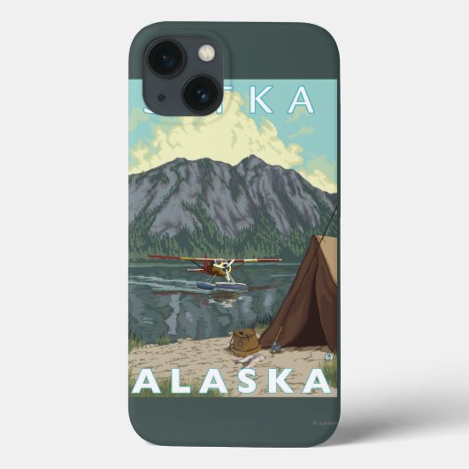 ブッシュの飛行機及び魚釣り- Sitka、アラスカ Case-Mate iPhoneケース (裏面)