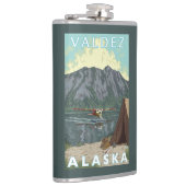 ブッシュの飛行機及び魚釣り- Valdez、アラスカ フラスク (右)
