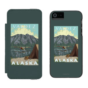 ブッシュの飛行機及び魚釣り- Valdez、アラスカ iPhone SE/5/5sウォレットケース