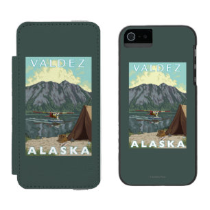 ブッシュの飛行機及び魚釣り- Valdez、アラスカ iPhone SE/5/5sウォレットケース