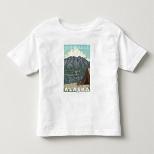 ブッシュの飛行機及び魚釣り- Wrangell、アラスカ トドラーTシャツ
