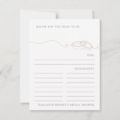 ブッシュウェディングリング ブライダルシャワー レシピカード (正面)