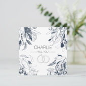 ブッシュウェディング '私のリングボアをしてくれませんか?' 招待状 (スタンド正面)