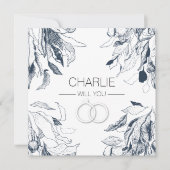 ブッシュウェディング '私のリングボアをしてくれませんか?' 招待状 (正面)