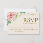 ブッシュウォーターカラーハイドランジアの結婚式返信カード 出欠カード (正面)