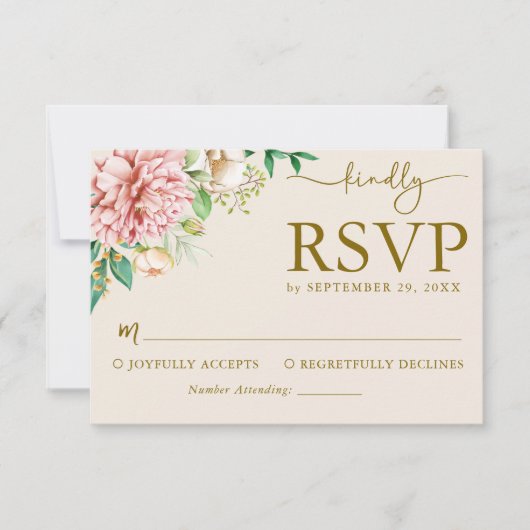 ブッシュウォーターカラーハイドランジアの結婚式返信カード 出欠カード (正面)