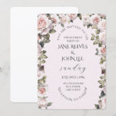 ブッシュウォーターカラーフラワエンゲージメントパーティ 招待状 (正面/裏面)