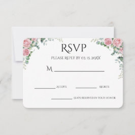 ブッシュウォーターカラーフラワーのエンゲージメントパーティー 出欠カード