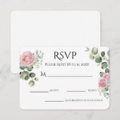 ブッシュウォーターカラーフラワーのエンゲージメントパーティー 出欠カード (正面/裏面)
