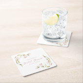 ブッシュウォーターカラーフラワーブライダルシャワーコースター スクエアペーパーコースター (インサイチュ)