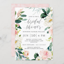 ブッシュウォーターカラーフラワーブライダルシャワー 招待状