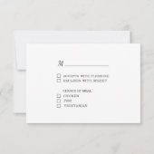 ブッシュウォーターカラーフラワーボーダー結婚式 出欠カード (裏面)