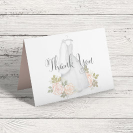 ブッシュウォーターカラーフローラルブライダルシャワー感謝 サンキューカード