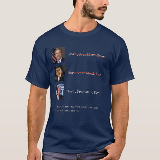 ブッシュオバマTrump最も悪い大統領 Tシャツ (正面)