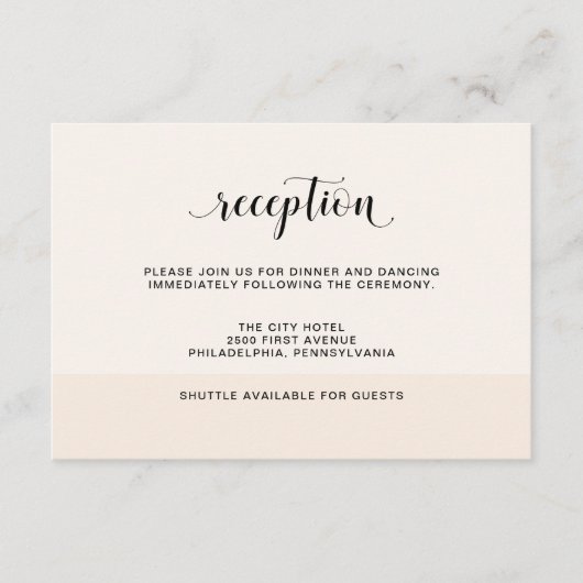 ブッシュカスケード | 繊細なストライプの結婚式の受付カード エンクロージャーカード (正面)