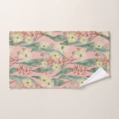 ブッシュガムフローラ開花-ヴィンテージ赤面ピンク バスタオルセット (ハンドタオル)