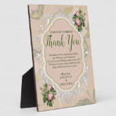 ブッシュガーデングリーン – ソフトピンクのバラ フォトプラーク (側面)