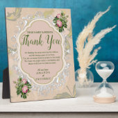 ブッシュガーデングリーン – ソフトピンクのバラ フォトプラーク (側面)