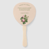 ブッシュガーデングリーン – 柔らかいピンクのバラ ハンドファン (裏面)