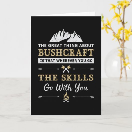 ブッシュクラフトサバイバルマウンテンブッシュクおもしろいラフターギフト カード (黄色い花)