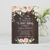 ブッシュクリーム フローラル ウッド アイ・ドゥ・バーベキュー 婚約 招待状 (スタンド正面)