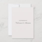 ブッシュグレー幾何エレガントモダンウェディングRSVP 招待状 (裏面)