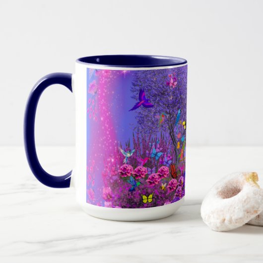 ブッシュコーヒーマグの鳥 マグカップ (ドーナツ付き)