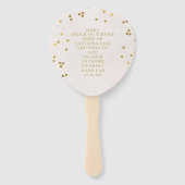 ブッシュゴールドのコンフェッティウェディングプログラムハンドファン ハンドファン (裏面)