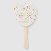 ブッシュゴールドのコンフェッティウェディングプログラムハンドファン ハンドファン (正面)